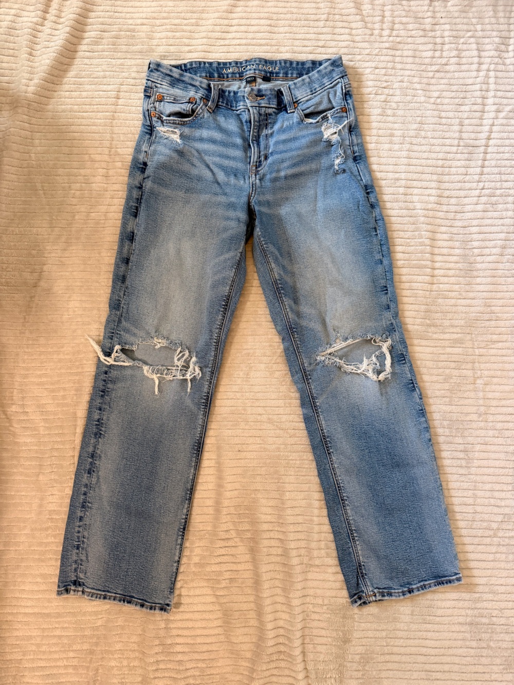 American Eagle Outfitters Light Blue Ripped Skinny Jeans